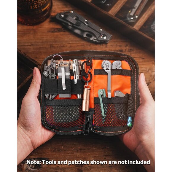 VE10 EDC Pouch Small Pocket Tool Pouch with 10 Compartments, Men's Pocket Organi - Picture 4 of 10